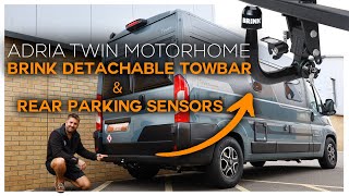 Adria Twin  Brink Detachable Towbar amp Rear Sensors Installation 13pin Dedicated Electrics TowBar [upl. by Yajnas]