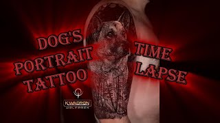 Stunning time lapse dog tattoo art [upl. by Terti]