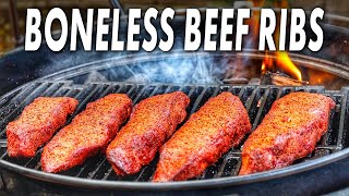 Boneless Beef Chuck Short Ribs Smoked On The Weber Kettle For BBQ Beef Sandwiches [upl. by Paley765]