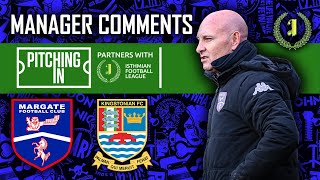 MANAGER COMMENTS LEAGUE20  Kingstonian FC H  16th December 2023 [upl. by Swen]