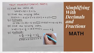 Simplifying with Decimals and Fractionsदशमलव और भिन्नों के साथ सरलीकरण [upl. by Yblek]