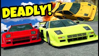 Racing The Most DEADLY CAR MOD In BeamNG Drive Down a Mountain [upl. by Acilejna]