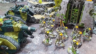 Imperial Guard vs Hypercrpt Necrons Warhammer 40k battle report [upl. by Dosi]