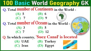 100 GEOGRAPHY GK  World Geography GK  Geography Quiz MCQ Questions General Knowledge [upl. by Alwitt]