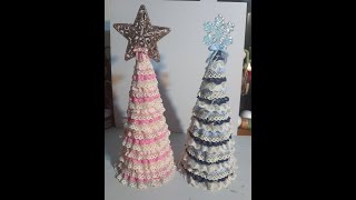 ARBOLITOS DE NAVIDAD HECHOS CON PUNTILLAS  TUTORIAL [upl. by Alekram]