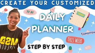 Create your own Daily Planner in Canva for free  Step by Step complete process [upl. by Morton]