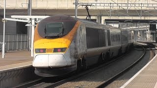 High Speed Trains at Ebbsfleet International 160914 [upl. by Hadias]