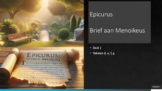 Epicurus Brief aan Menoikeus deel 2 [upl. by Shurlocke593]