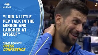 Novak Djokovic OnCourt Interview  2023 US Open Round 3 [upl. by Yrtnej466]