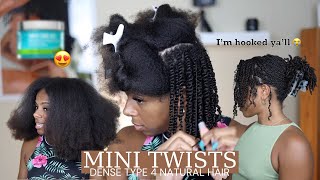 Installing Mini Twists on Thick Type 4 Hair  Am I Mini Twist Girly Now 🙉 [upl. by Atinna]