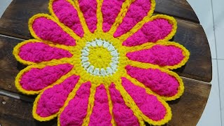 Lets crochet a 🌼 🌸 flower pot holder Shown in easy steps [upl. by Orbadiah]