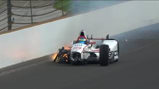 Sebastien Bourdais Turn 2 Incident During Indy 500 Qualifying [upl. by Curkell873]