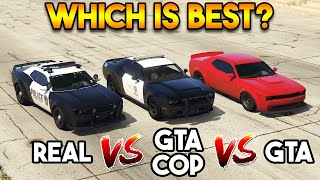 GTA 5 ONLINE  GTA VS GTA COP VS REAL COP WHICH IS BEST COP [upl. by Anaihr]