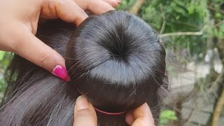 Beautiful Bun For Short Hair  Easy And Simple Juda Hairstyle For Everyday  Baby Girl Style [upl. by Leslie]