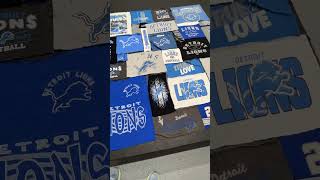 Detroit Lions Tshirt Quilt  Working on the Layout shorts detroitlions football tshirtquilt [upl. by Brenan]