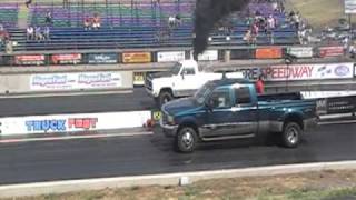 12v cummins vs 73 Powerstroke  DRAG RACE [upl. by Iredale529]