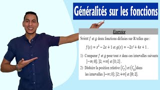 généralités sur les fonctions 1er bac exercices  comparaison de deux fonctions  position relative [upl. by Socher]