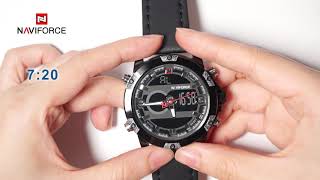 NAVIFORCE NF9097 Masculine watch Time Setting Methods [upl. by Conyers720]