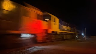 Down 9153 Pacific National empty grain with BL29 XR550 XR554 at night headed to Quambatook 3102024 [upl. by Nivlen781]