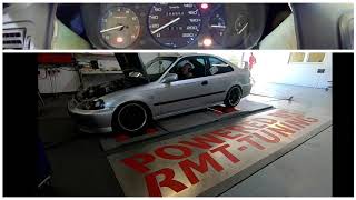 Honda Civic EJ6 Coupe mit K24A3 Motor Umbau auf dem RMTTUNING Allradprüfstand [upl. by Madriene]