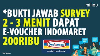 Terbukti Dapat EVoucher Indomaret 200 Ribu dari Aplikasi Milieu Survey [upl. by Benco]