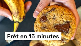 Ces cookies chocolat banane sans oeuf sont délicieux et prêts en 15 minutes [upl. by Dloreh]