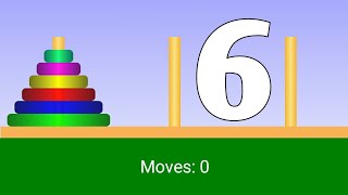 Tower of Hanoi Six Rings Solution 6 [upl. by Wallis]