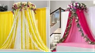 DIY Mehndi amp Haldi Decor DiyHula Hoop Floral Traditional Backdrop DIYDesi wedding Decor [upl. by Guria]