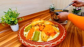 Couscous Recipe STEP BY STEP  One of the most delicious dishes in Moroccan cooking [upl. by Oirogerg]