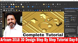 ARTCAM 2018 Step by Step tutorial Day10  Artcam 3D Design and 3D Toolpath tutorial [upl. by Airdnaed]