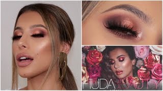 HUDA BEAUTY REMASTERED ROSE GOLD PALETTE REVIEWCOMPARISON [upl. by Stacia]