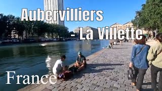 Aubervilliers  La Villette Driving French region [upl. by Anorahs]