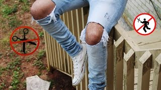 DIY How To Distress Jean The RIGHT Way Factory Method [upl. by Verile]