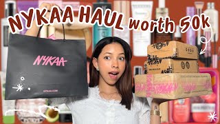 Huge NYKAA Haul  Buying my dream makeup amp Skincare [upl. by Zelikow]