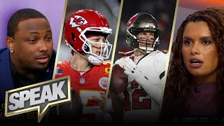 Is Patrick Mahomes right on the GOAT debate after Super Bowl LVIII win  NFL  SPEAK [upl. by Gerick494]