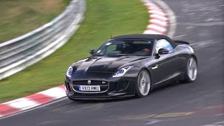 Jaguar FType S V6 testing with manual gearbox on the Nurburgring [upl. by Landre]