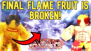 AOPG HOW TO GET NEW FINAL FLAME FRUIT  FULL SHOWCASE In A One Piece Game [upl. by Wolfson]