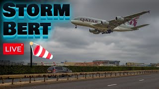 🔴 LIVE Storm Bert at London Heathrow Airport [upl. by Ahsiekit]