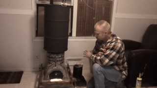 Kerosene and waste oil in the Rocket Stove [upl. by Aluk]