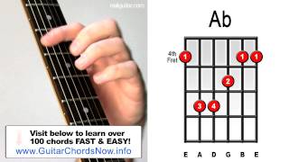 Ab Major  Guitar Chord Lesson  Easy Learn How To Play Bar Chords Tutorial [upl. by Yzzo]