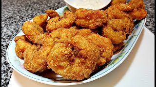 Easy Crunchy Fried Shrimp Recipe  Easy Homemade Tartar Sauce Recipe [upl. by Ocire]