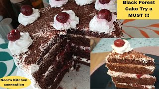 Black Forest Cake Recipe  How to Make Black Forest Cake  Noors kitchen connection  Cake Recipe [upl. by Aikim704]