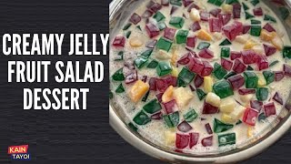 CREAMY JELLY FRUIT SALAD DESSERT  Easy Gulaman Salad Dessert  Shorts [upl. by Nylcsoj883]