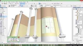 Part 6  Bow window and balustrade  ArchiCAD 18 tutorial 2015 A to Z  Full HD [upl. by Aissatsana231]