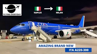 TRIP REPORT  ITA AIRWAYS A220300  ECONOMY  NAPLES NAP  MILAN LIN [upl. by Ecnerol442]