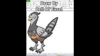 just using excel drawing Pokémon Unfezant 521 [upl. by Anileme]