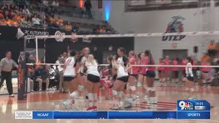 UTEP volleyball suffers narrow loss to WKU in 5 sets [upl. by Merridie]