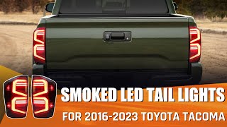 Smoked Led Tail Lights For 1623 Toyota Tacoma  Amoffroad [upl. by Ytrebil]