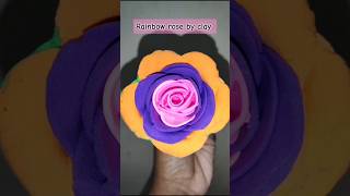 Rainbow rose by clay diy rose flowers clay shorts youtubeshorts [upl. by Anileda840]