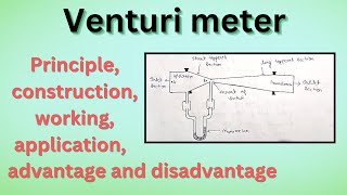 Venturi meter Principle constructionworkingapplication advantage amp disadvantage  In easy way [upl. by Teressa]